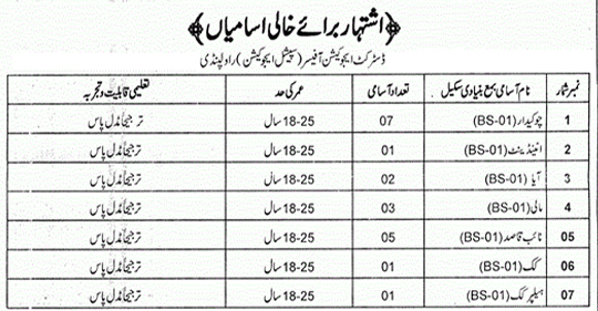 District Education Officer Special Education Rawalpindi Jobs 2020