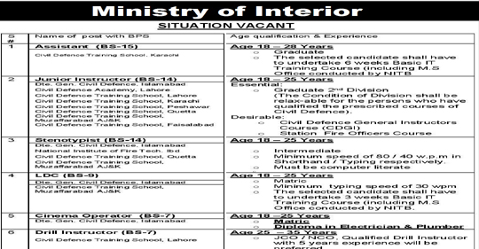 Ministry of Interior Jobs 2020 Apply Now