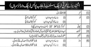 Punjab Police Traffic Warden Jobs 2020 for Traffic Assistant
