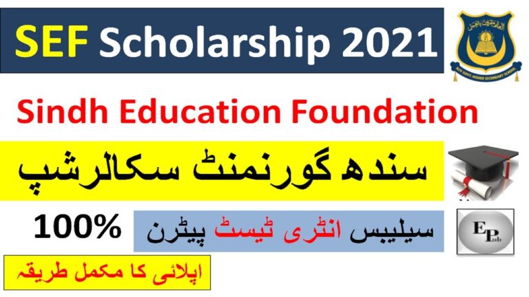 SINDH EDUCATION FOUNDATION SCHOLARSHIP